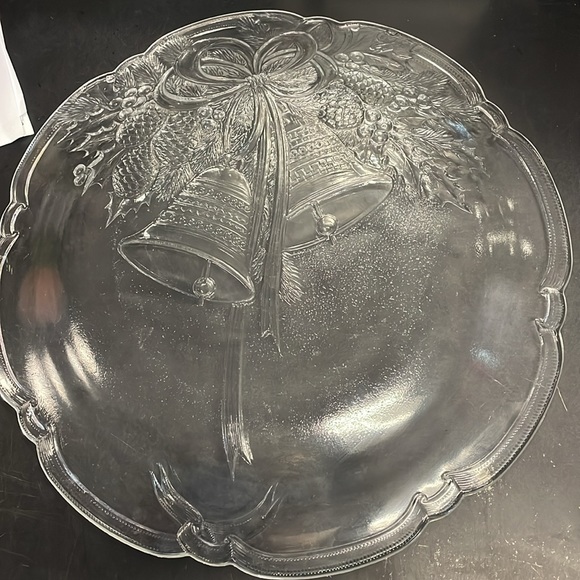 Vintage Mikasa Crystal Holiday Bells Hostess Platter Serving Tray Japan - Picture 5 of 5